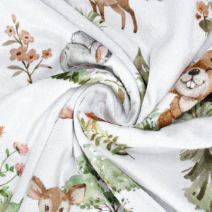 Minky Baby Blanket for Boys Girls with Lovely Woodland Animal Design