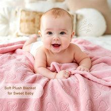 Boritar 4-Pack Baby Blanket for Girls Infant Newborn, 3D Flannel Fleece Crib Blanket, 30x40 Inch