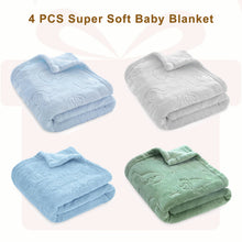 4 PCS Baby Blankets, 3D Animal Fleece Blanket for Boys, Cozy and Fluffy Crib Blankets for Toddler Infant Newborn Blankets, 30 x 40 Inch