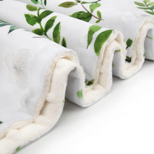 Floral Leaf Baby Blanket for Boys Girls for Nursery Stroller Crib Bed Newborns Spring Summer Fresh Design