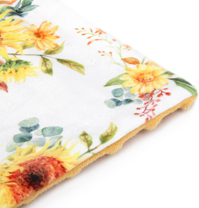 Minky Baby Blanket for Girls with Yellow Sunflowers Printed 30 x 40 Inch(75x100cm)