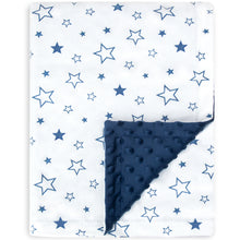 Star Baby Blanket for Girls Soft Plush Minky Blanket with Double Layer Dotted Backing for Baby