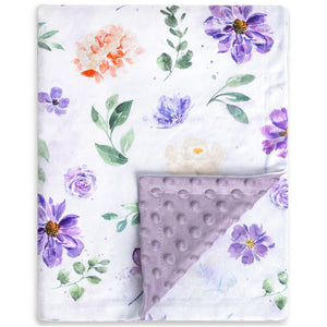 Baby Blanket with Elegant Purple Floral Printed Blanket 30 x 40 Inch(75x100cm)
