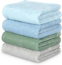 4 PCS Baby Blankets, 3D Animal Fleece Blanket for Boys, Cozy and Fluffy Crib Blankets for Toddler Infant Newborn Blankets, 30 x 40 Inch
