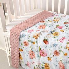 Elegant Floral Baby Blanket for Girls Multicolor Butterfly & Gentle Floral Printed 30x40 Inch(75x100cm)