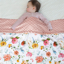 Elegant Floral Baby Blanket for Girls Multicolor Butterfly & Gentle Floral Printed 30x40 Inch(75x100cm)