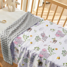 BORITAR Baby Blanket for Boys Girls Super Soft Double Layer Minky with Dotted Backing, Lovely Grey Elephant Animal Design Blanket for Toddler Newborn 30 x 40 Inch(75x100cm)