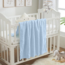 BORITAR Fleece Baby Blanket with 3D Elephant Design for Boys Girls, Ultra Soft Cozy Receiving Blanket for Newborn Infant Toddler, Fluffy Blanket for Crib, Stroller (30x40 Inches, Light Blue)