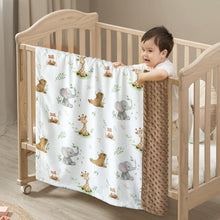 BORITAR Baby Blanket for Boys Girls Soft Plush Minky Fabric with Dotted Backing, Lovely Woodland Design Blanket for Toddler Newborn 30 x 40 Inch(75x100cm)