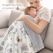 BORITAR Baby Blanket for Boys Girls Super Soft Double Layer Minky with Dotted Backing, Lovely Grey Elephant Animal Design Blanket for Toddler Newborn 30 x 40 Inch(75x100cm)