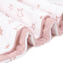 Star Baby Blanket for Girls Soft Plush Minky Blanket with Double Layer Dotted Backing for Baby