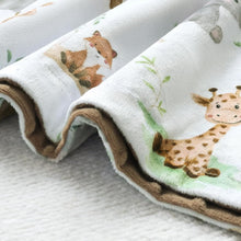 BORITAR Baby Blanket for Boys Girls Soft Plush Minky Fabric with Dotted Backing, Lovely Woodland Design Blanket for Toddler Newborn 30 x 40 Inch(75x100cm)