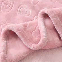 BORITAR Baby Blanket with Heart Design for Girls Ultra Soft Fleece Warm and Lightweight Blankets for Infant Toddler Newborn, 30x40 Inch, Blush Pink