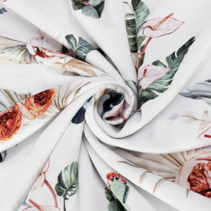 Minky Baby Blankets for Unisex Elegant Multicolor Flower Printed, 30x40 Inch