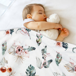 Minky Baby Blankets for Unisex Elegant Multicolor Flower Printed, 30x40 Inch