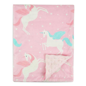 Baby Minky Blanket Green Fox Arrow Series Pink Unicorn