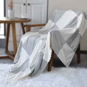 Baby Minky Blanket (Grey Dotted)