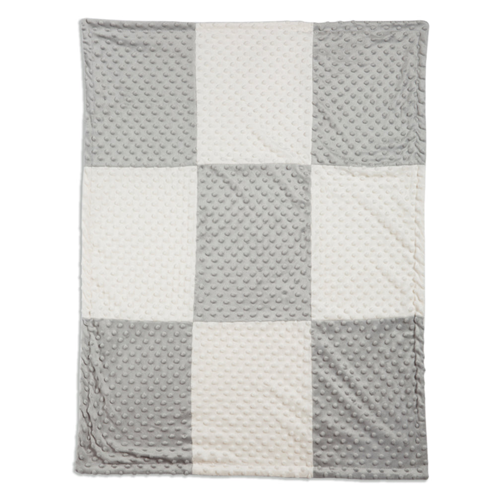 Baby Minky Blanket (Grey Dotted)