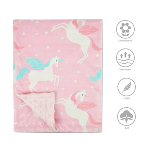 Baby Minky Blanket (Pink Unicorn)