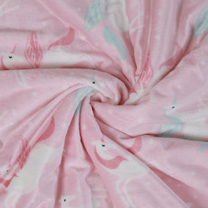 Sherpa Throw Blanket Pink Unicorn Brown Fox