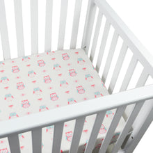 Crib Sheets Soft Stretchy Jersey Knit Pink Owl&Dot