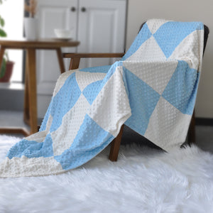 Baby Minky Blanket (Blue Dotted)