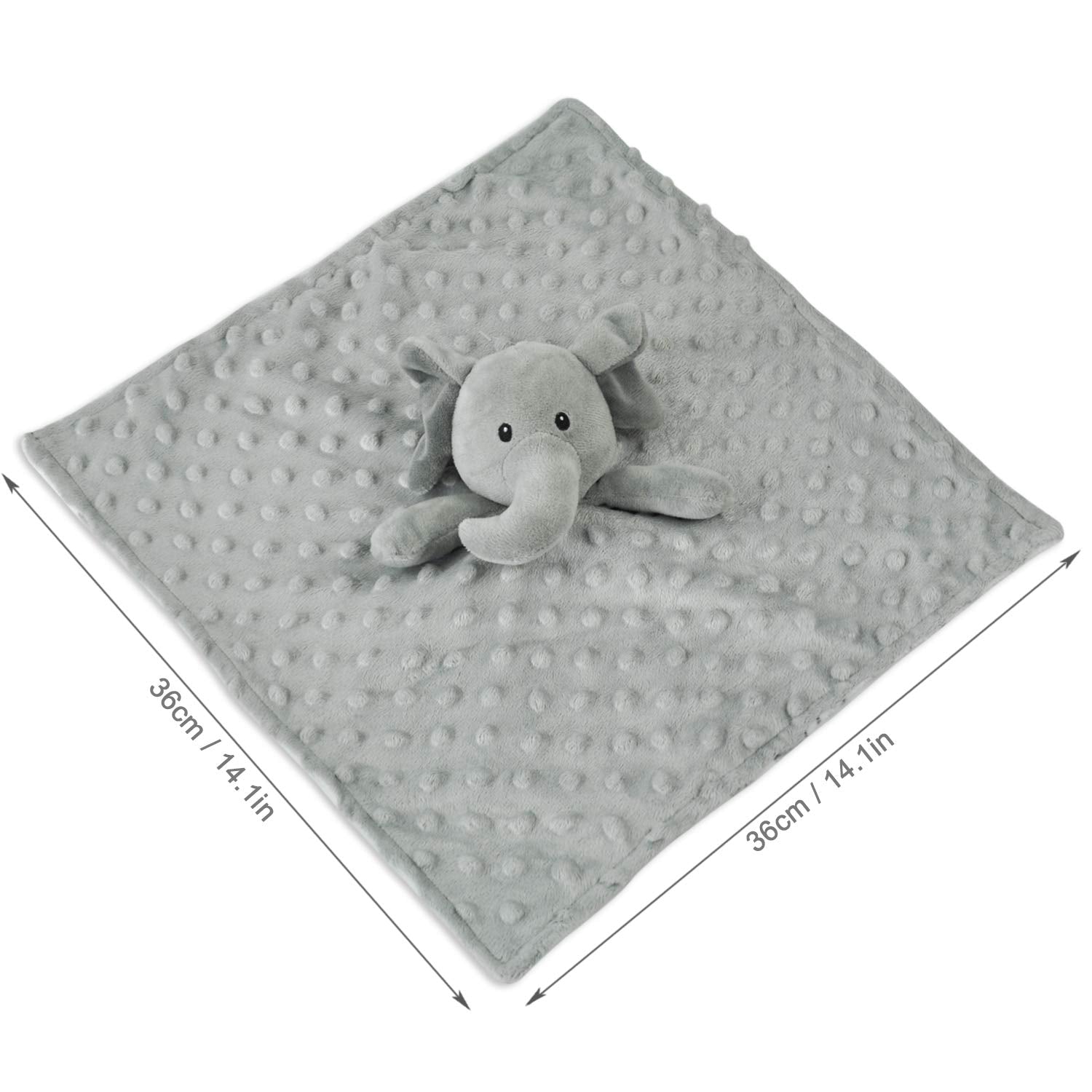Honest Baby Organic Cotton Elephant Lovey Rattle Grey Blue Stars